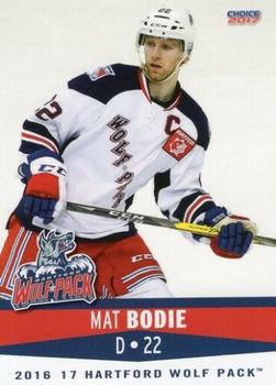 2016-17 Choice Hartford Wolf Pack (AHL) #1 Mathew Bodie Front