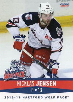 2016-17 Choice Hartford Wolf Pack (AHL) #13 Nicklas Jensen Front