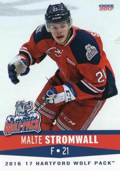 2016-17 Choice Hartford Wolf Pack (AHL) #20 Malte Stromwall Front