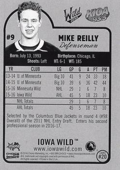 2016-17 Choice Iowa Wild (AHL) #20 Mike Reilly Back