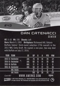 2016-17 Choice Rochester Americans (AHL) #7 Dan Catenacci Back