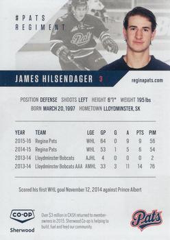 2016-17 Co-op Regina Pats (WHL) #2 James Hilsendager Back