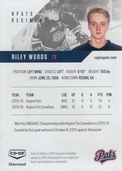 2016-17 Co-op Regina Pats (WHL) #5 Riley Woods Back