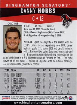 2014-15 Choice Binghamton Senators (AHL) #8 Danny Hobbs Back