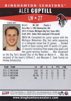 2014-15 Choice Binghamton Senators (AHL) #17 Alex Guptill Back