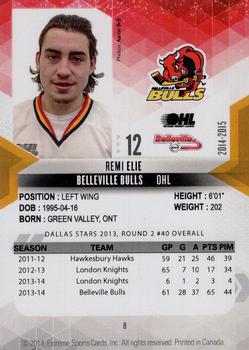 2014-15 Extreme Belleville Bulls OHL #8 Remi Elie Back