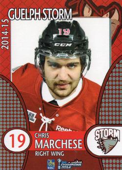 2014-15 M&T Printing Guelph Storm (OHL) #B-10 Chris Marchese Front