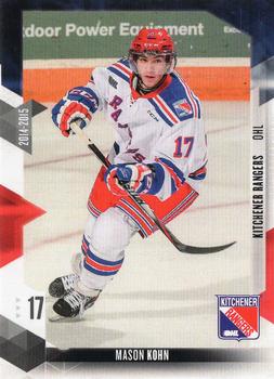 2014-15 Extreme Kitchener Rangers OHL #7 Mason Kohn Front