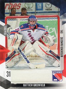 2014-15 Extreme Kitchener Rangers OHL #14 Matthew Greenfield Front