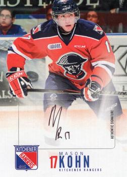 2014-15 Kitchener Rangers (OHL) Autograph Set #6 Mason Kohn Front
