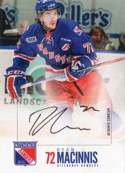 2014-15 Kitchener Rangers (OHL) Autograph Set #19 Ryan MacInnis Front