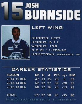 2014-15 Mississauga Steelheads (OHL) #6 Josh Burnside Back