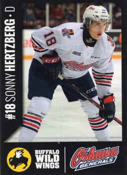 2014-15 Buffalo Wild Wings Oshawa Generals (OHL) #11 Sonny Hertzberg Front