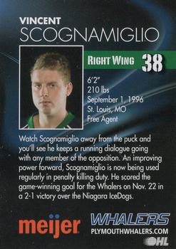 2014-15 Plymouth Whalers (OHL)  25th Anniversary Set #NNO Vincent Scognamiglio Back