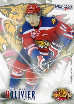 2014-15 Extreme Moncton Wildcats QMJHL #16 Mathieu Olivier Front