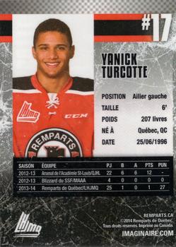 2014-15 Imaginaire.com Quebec Remparts (QMJHL) #9 Yannick Turcotte Back