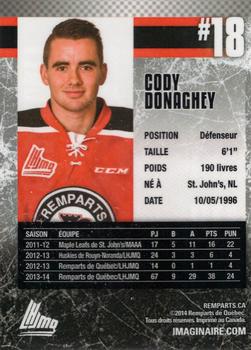 2014-15 Imaginaire.com Quebec Remparts (QMJHL) #10 Cody Donaghey Back