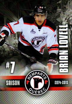 2014-15 Quebec Remparts (QMJHL) Update #NNO Brian Lovell Front
