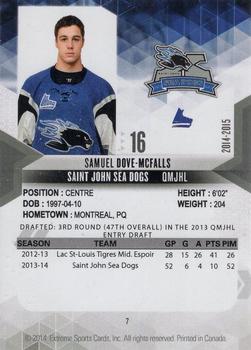 2014-15 Extreme Saint John Sea Dogs QMJHL #NNO Samuel Dove-McFalls Back