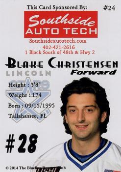 2014-15 Blueline Booster Club Lincoln Stars (USHL) #24 Blake Christensen Back