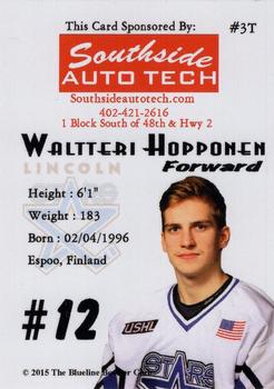 2014-15 Lincoln Stars (USHL) Series 2 #3T Waltteri Hopponen Back