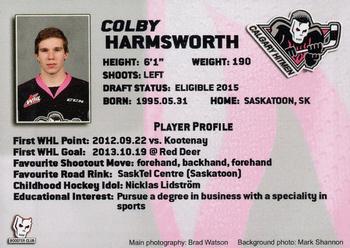 2014-15 Calgary Hitmen (WHL) #NNO Colby Harmsworth Back