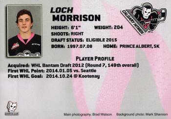 2014-15 Calgary Hitmen (WHL) #NNO Lochlan Morrison Back