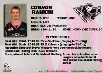 2014-15 Calgary Hitmen (WHL) #NNO Connor Rankin Back