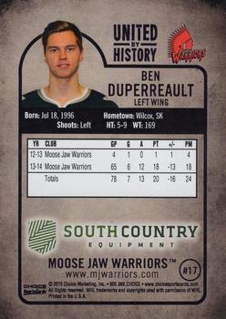 2014-15 Choice Moose Jaw Warriors (WHL) #NNO Ben Duperreault Back