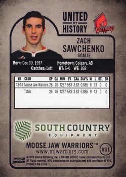 2014-15 Choice Moose Jaw Warriors (WHL) #NNO Zachary Sawchenko Back