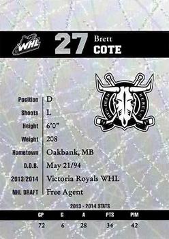 2014-15 Red Deer Rebels (WHL) #NNO Brett Cote Back