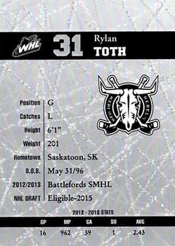2014-15 Red Deer Rebels (WHL) #NNO Rylan Toth Back