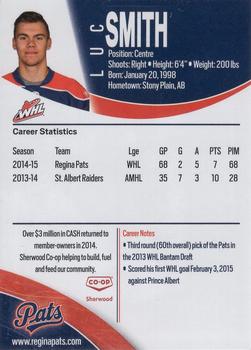 2014-15 Co-op Regina Pats (WHL) #NNO Luc Smith Back