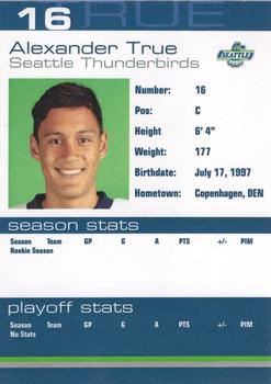2014-15 Booster Club Seattle Thunderbirds (WHL) #12 Alexander True Back