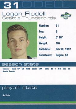 2014-15 Booster Club Seattle Thunderbirds (WHL) #23 Logan Flodell Back
