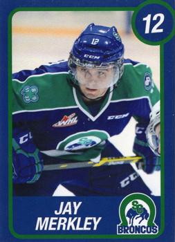 2014-15 Swift Current Broncos (WHL) #NNO Jay Merkley Front