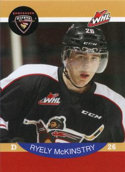 2014-15 Vancouver Giants (WHL) #NNO Ryely McKinstry Front