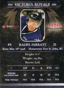 2014-15 Black Press Victoria Royals (WHL) #NNO Ralph Jarratt Back