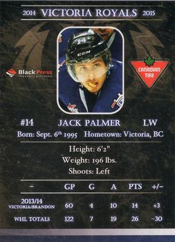 2014-15 Black Press Victoria Royals (WHL) #NNO Jack Palmer Back