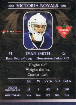 2014-15 Black Press Victoria Royals (WHL) #NNO Evan Smith Back