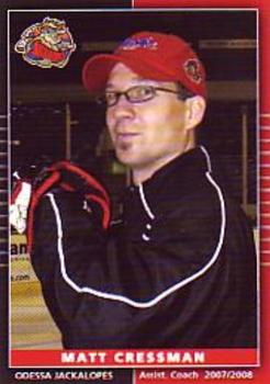 2007-08 Grandstand Odessa Jackalopes (CHL) #23 Matt Cressman Front