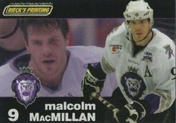 2007-08 Rieck's Printing Reading Royals (ECHL) #15 Malcolm MacMillan Front
