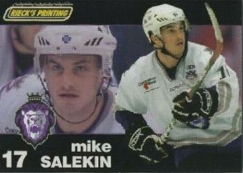 2007-08 Rieck's Printing Reading Royals (ECHL) #18 Mike Salekin Front