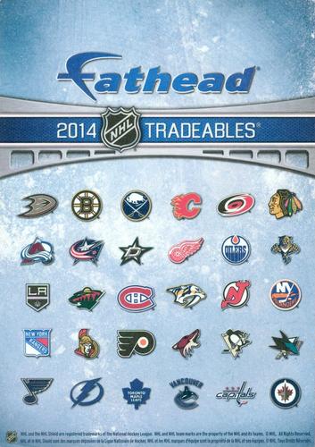 2014 Fathead NHL Tradeables #3 Sergei Bobrovsky Back
