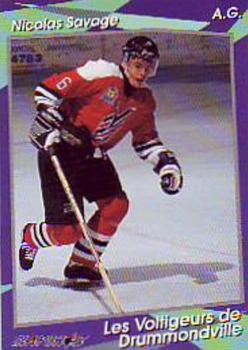 1993-94 Slapshot Drummondville Voltigeurs (QMJHL) #6 Nicolas Savage Front