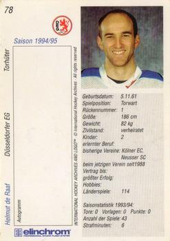 1994-95 IHA DEL (German) #78 Helmut de Raaf Back