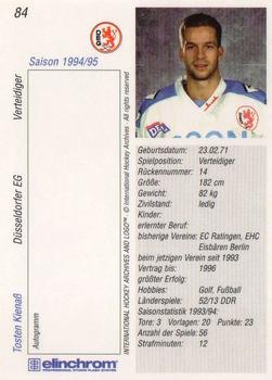 1994-95 IHA DEL (German) #84 Torsten Kienass Back