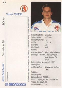 1994-95 IHA DEL (German) #87 Bernd Kuhnhauser Back
