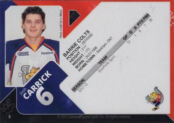 2013-14 Extreme Barrie Colts (OHL) #5 Josh Carrick Back