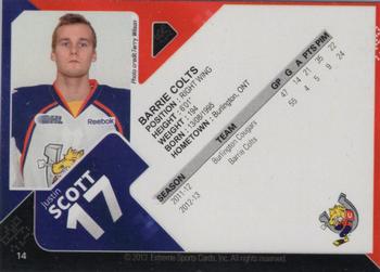 2013-14 Extreme Barrie Colts (OHL) #14 Justin Scott Back